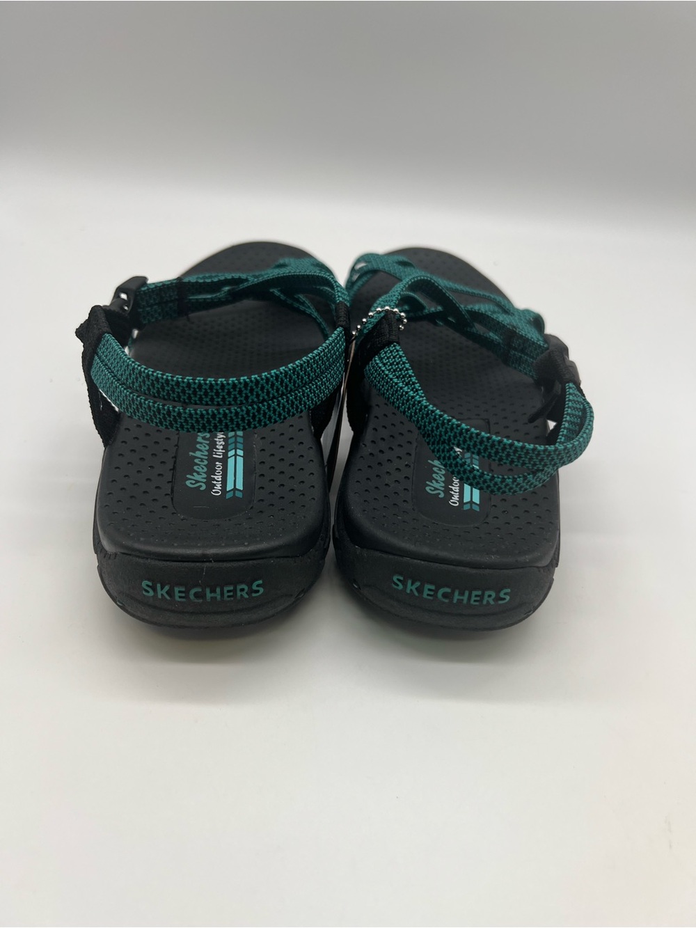 Skechers Black & Teal Strappy Sport Sandals - Picture 4 of 6